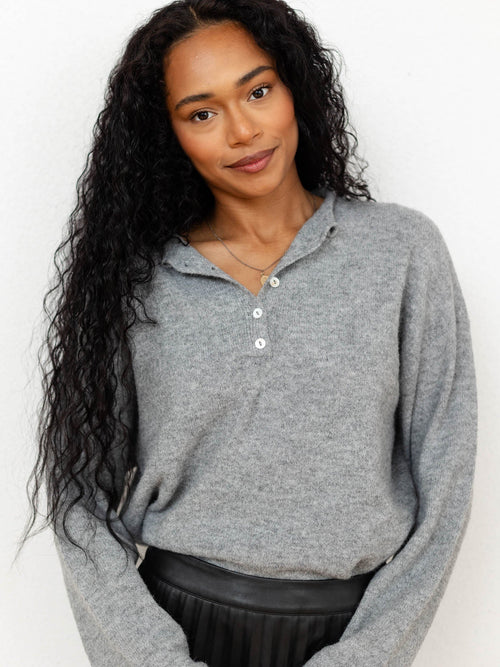 Henley Pull Over Sweater
