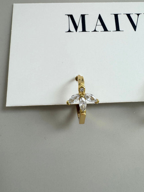 hexagon huggie hoop earrings