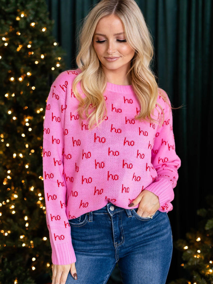 pink ho ho ho sweater
