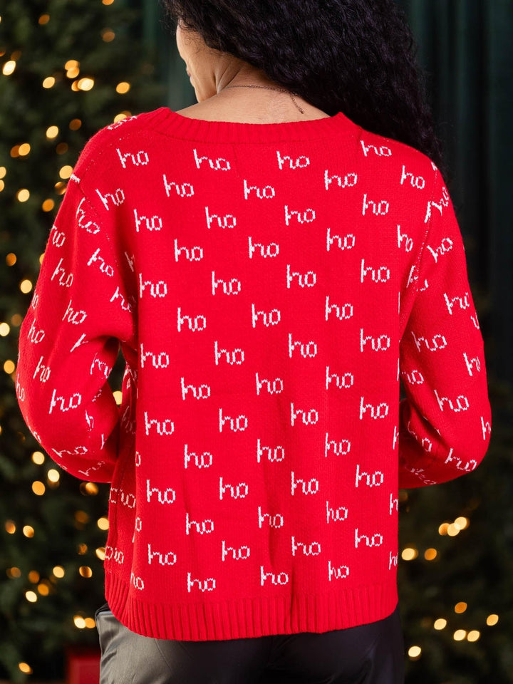 red ho ho ho sweater
