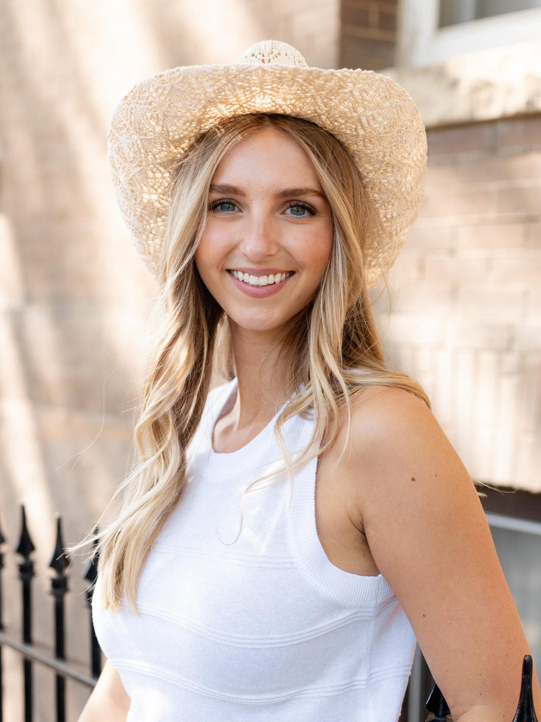 cream hat