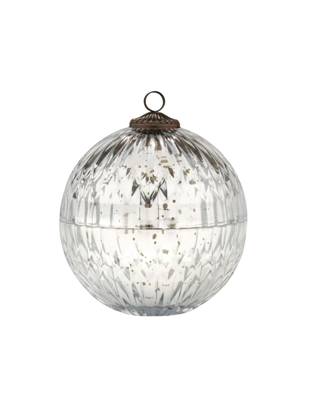 silver ornament glass candle