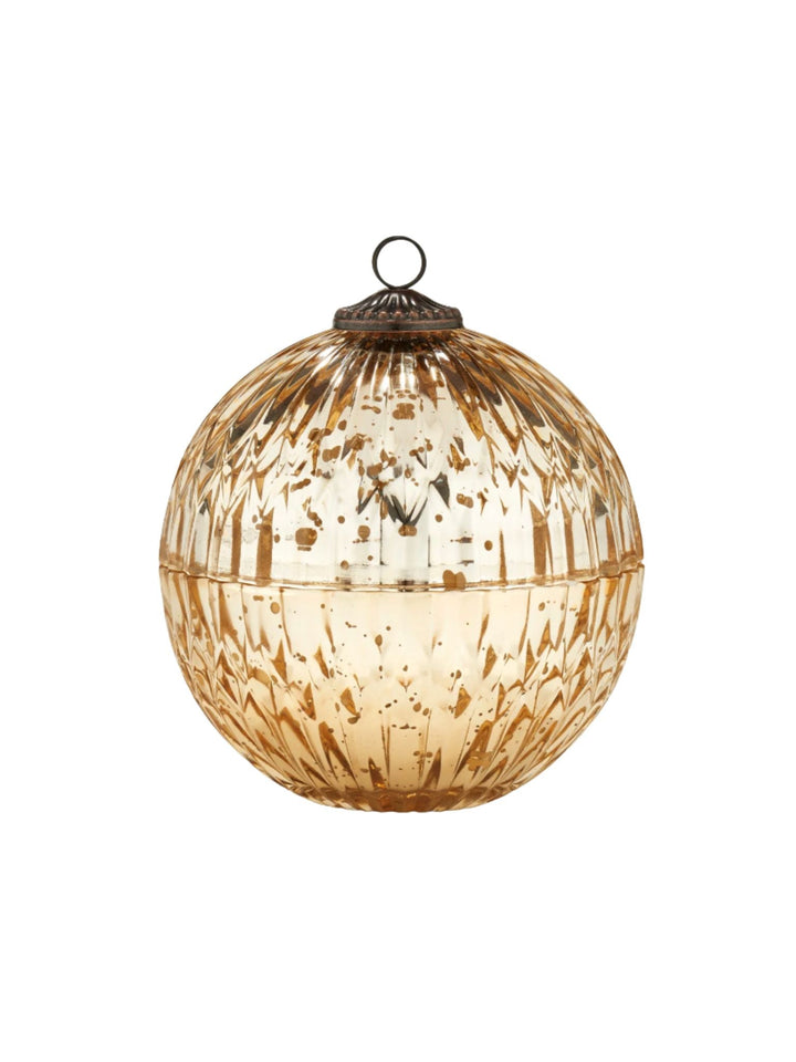 gold glass ornament candle