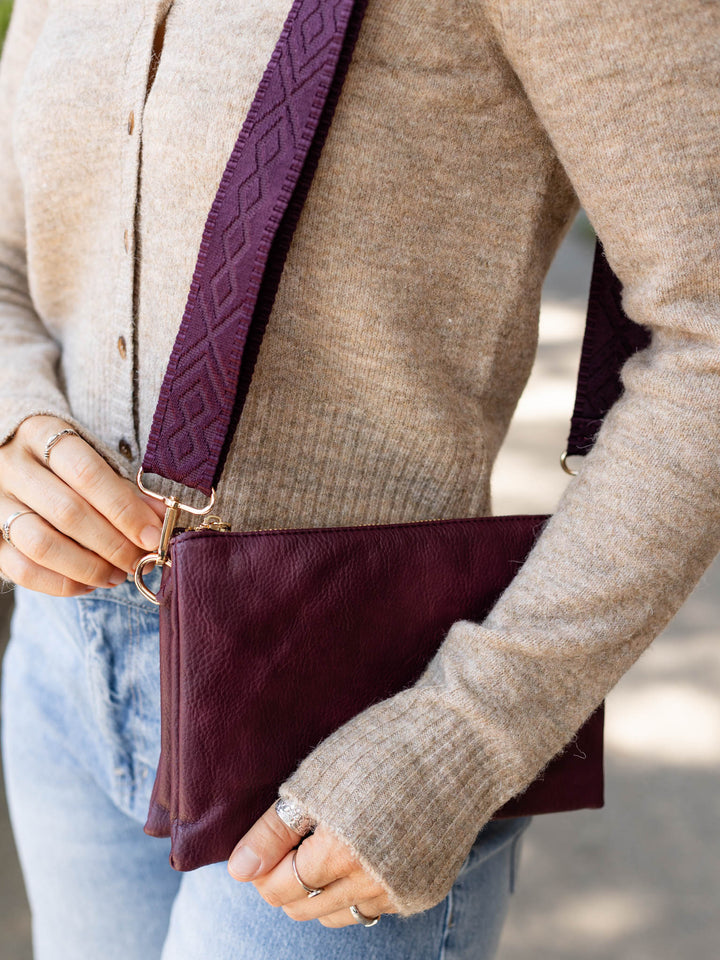 dark wine colored crossbody bag