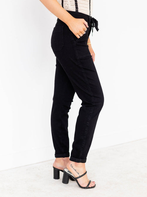 Judy Blue Black High Waist Cuff JoggerNon - Denim bottoms