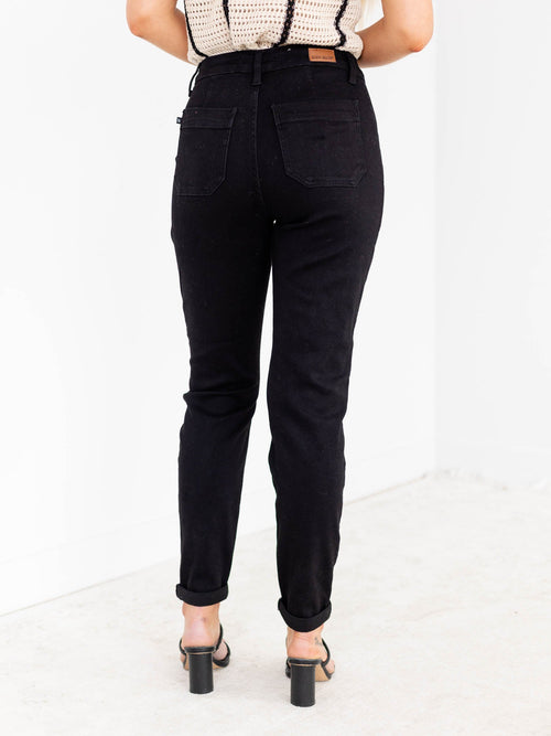 Judy Blue Black High Waist Cuff JoggerNon - Denim bottoms