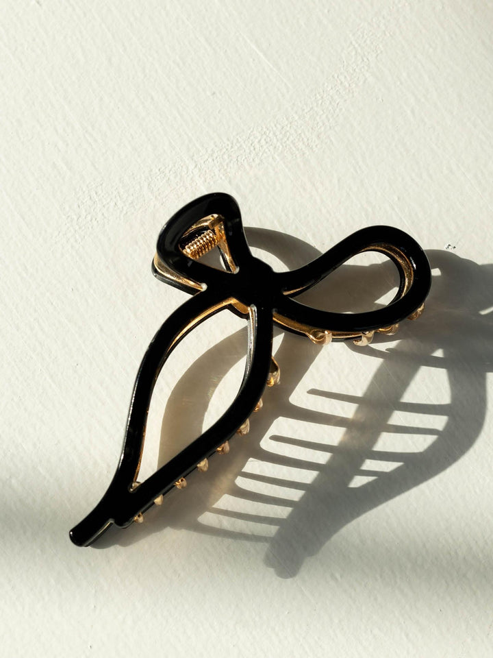 black bow claw clip