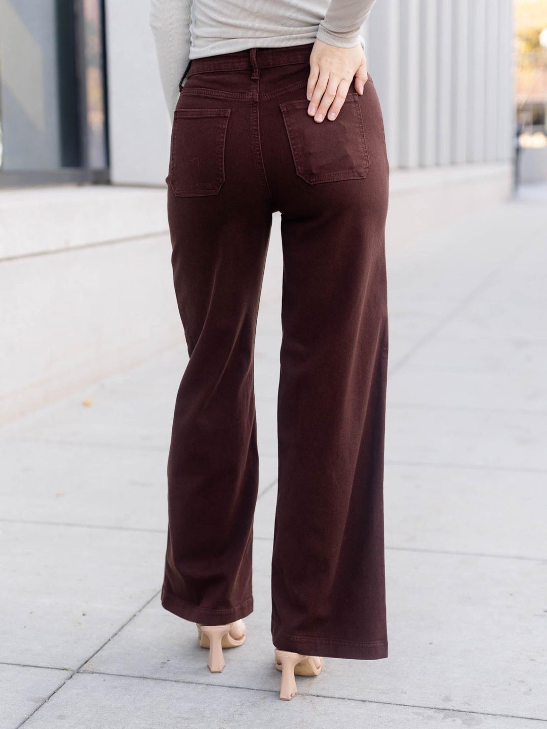 Just Black Dark Brown Mini Patch Pocket Wide