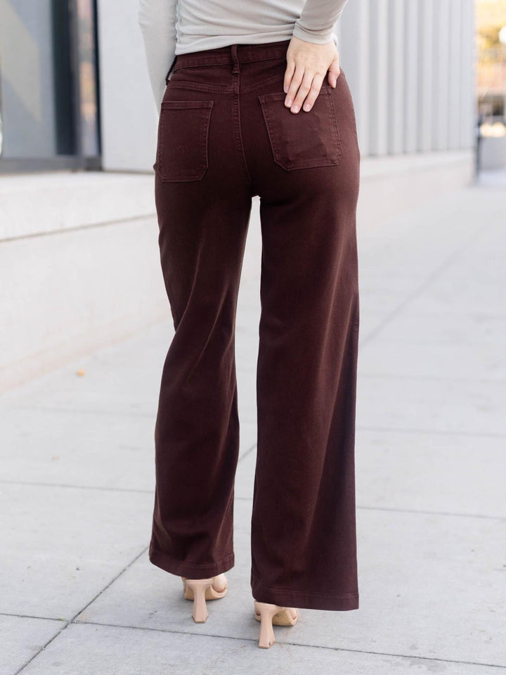 Just Black Dark Brown Mini Patch Pocket Wide