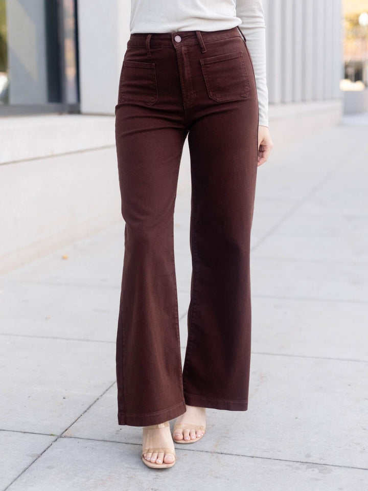 Just Black Dark Brown Mini Patch Pocket Wide