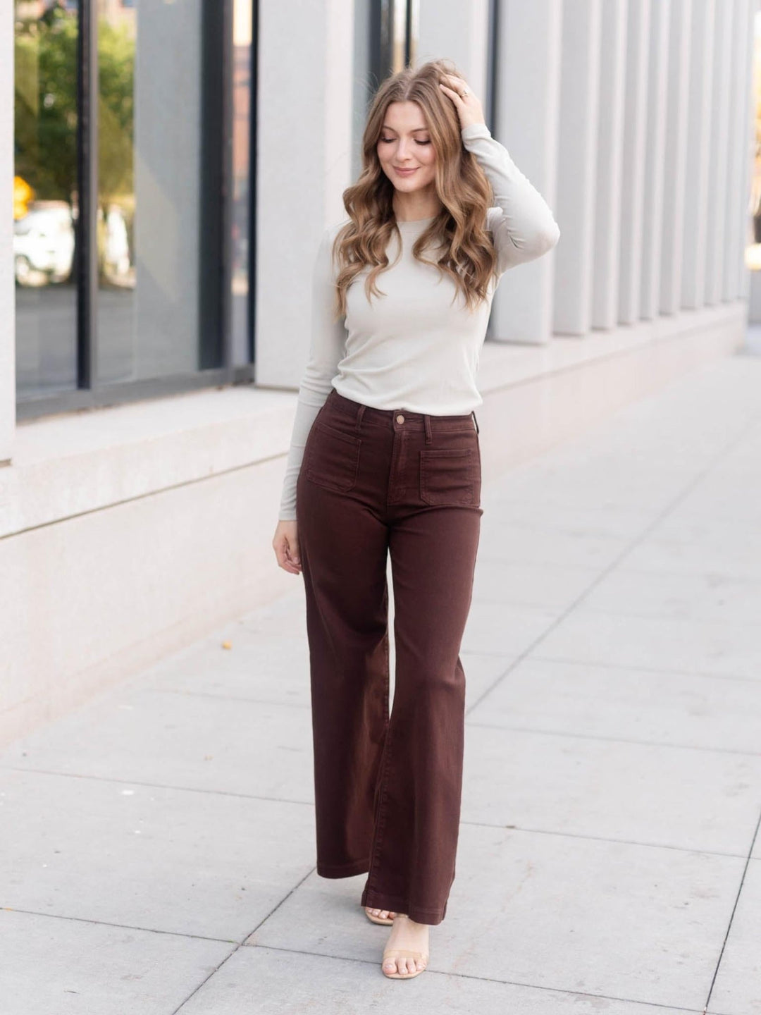 Just Black Dark Brown Mini Patch Pocket Wide
