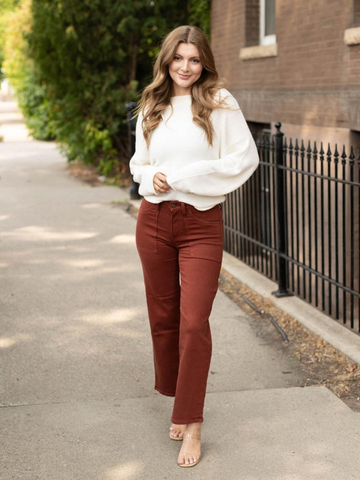 Just Black Dark Red Utility Patch Pocket Jean