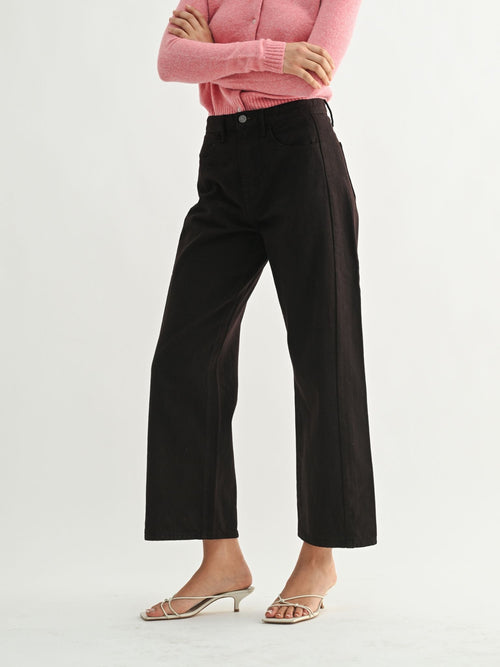 rich brown barrel denim