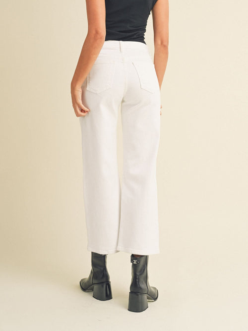 Just Black High Rise Optic White Wide LegDenim jeans