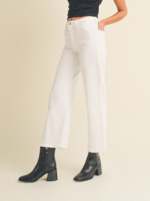 Just Black High Rise Optic White Wide LegDenim jeans