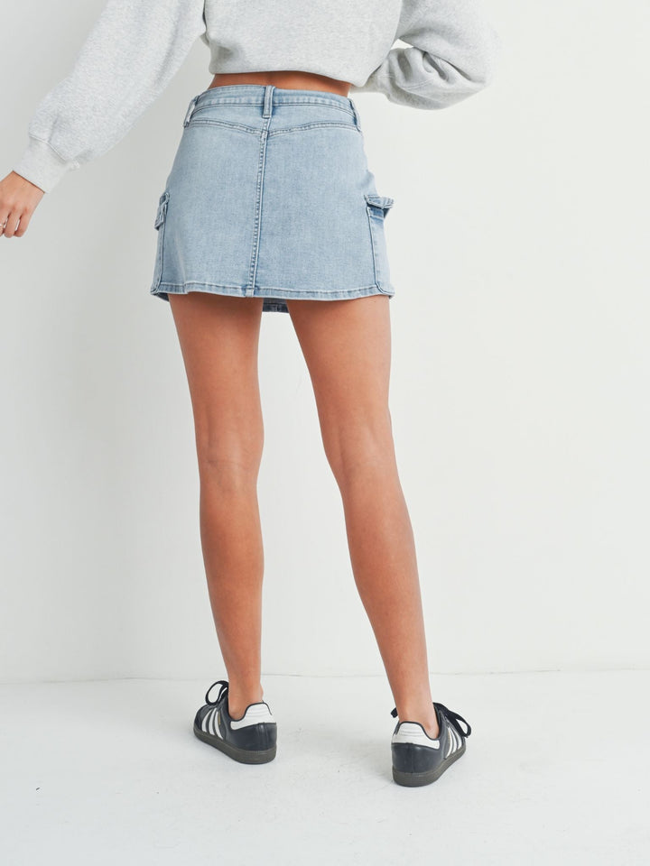 Just Black Low Rise Micro Cargo SkirtDenim Shorts/Skirts