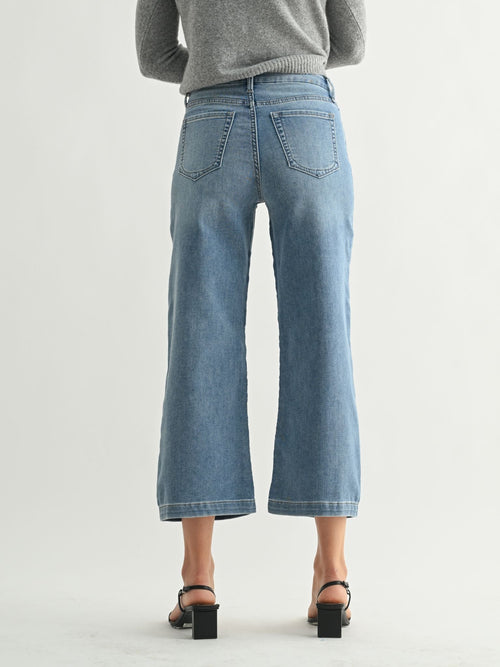 cropped wide leg denim