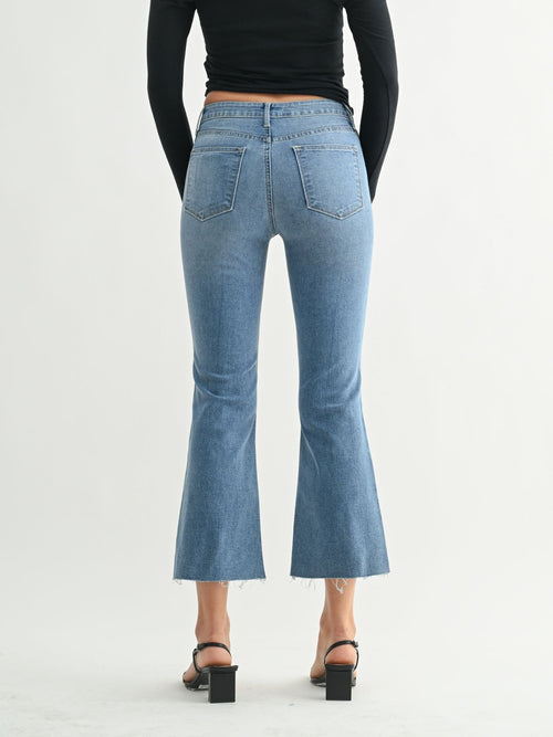 medium cropped flare denim