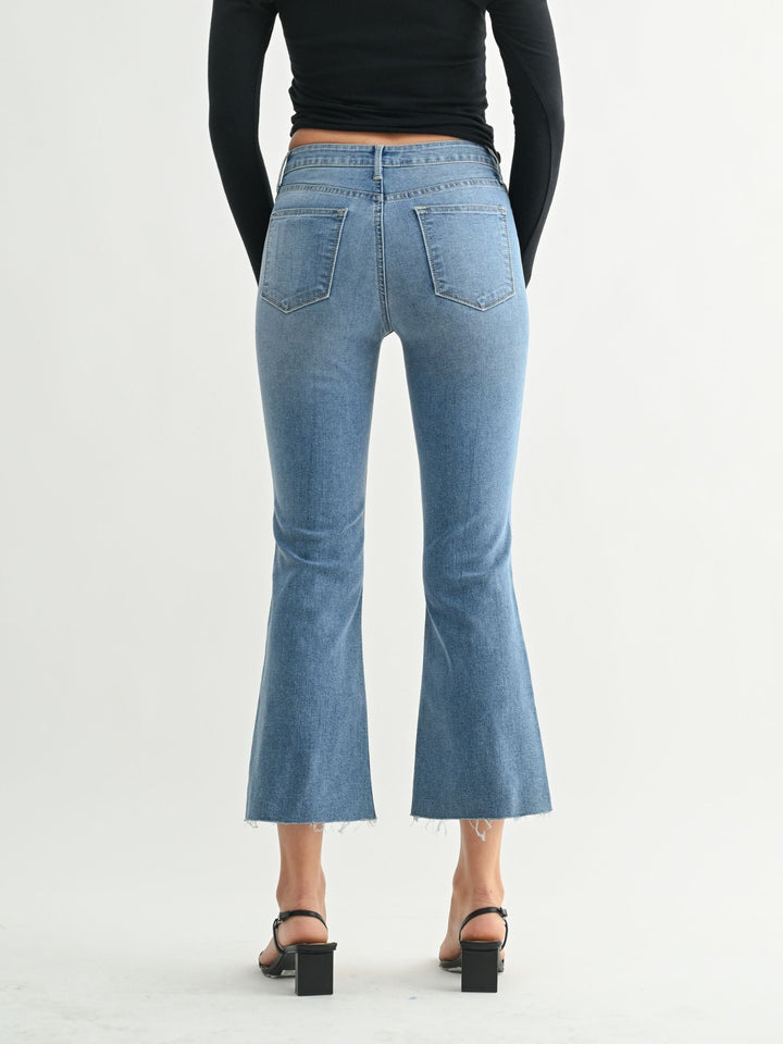 medium cropped flare denim