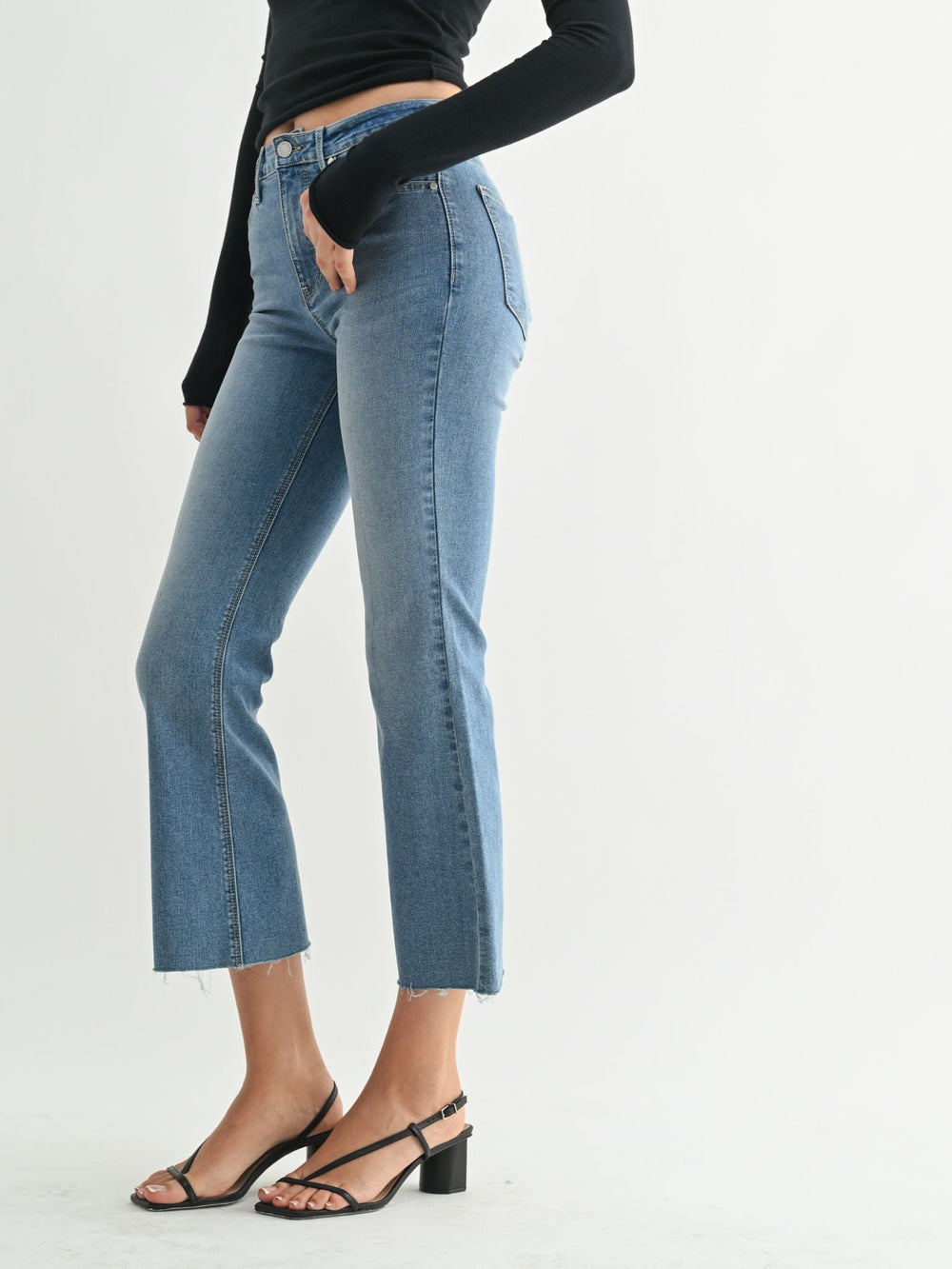 medium cropped flare denim