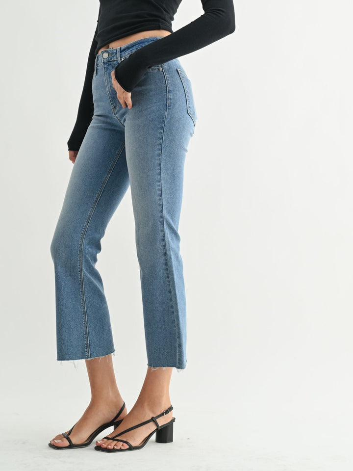 medium cropped flare denim