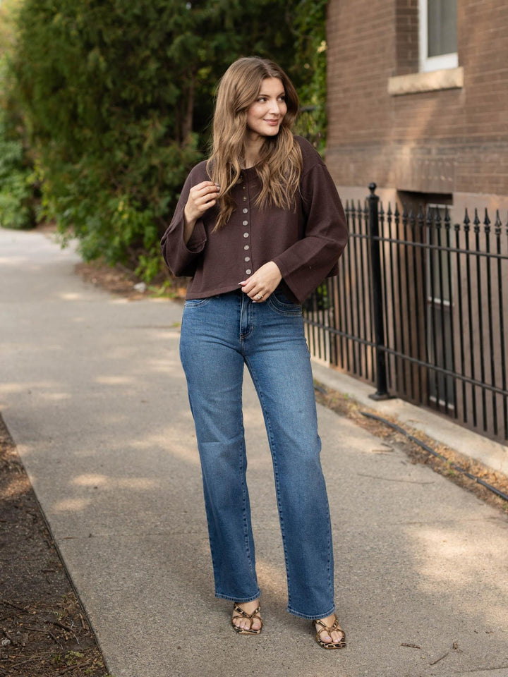 Just Black Medium Denim Double Pocket Wide Leg