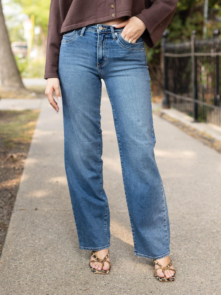 Just Black Medium Denim Double Pocket Wide Leg