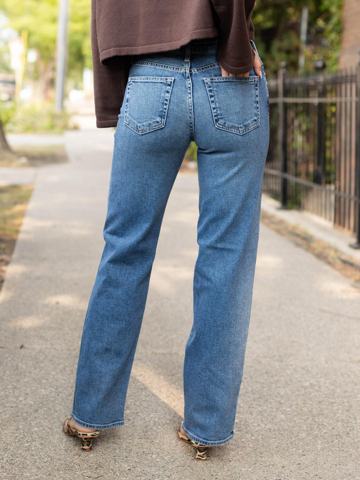 Just Black Medium Denim Double Pocket Wide Leg