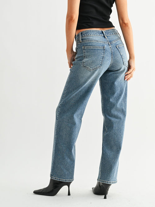 relaxed straight leg denim