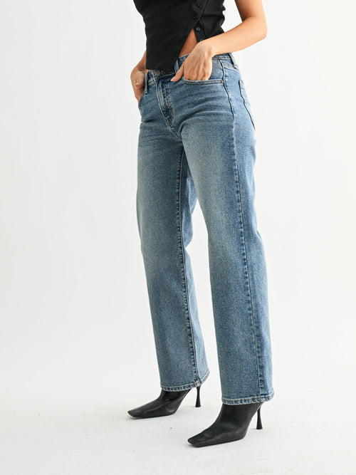 relaxed straight leg denim