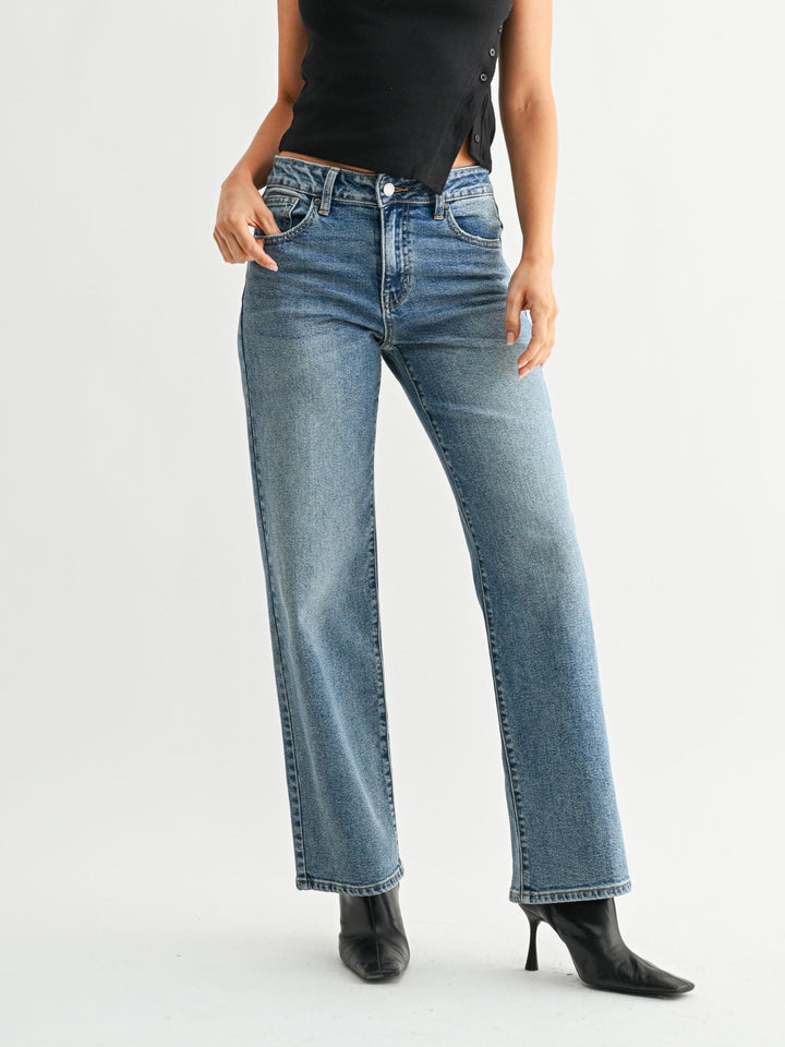 relaxed straight leg denim