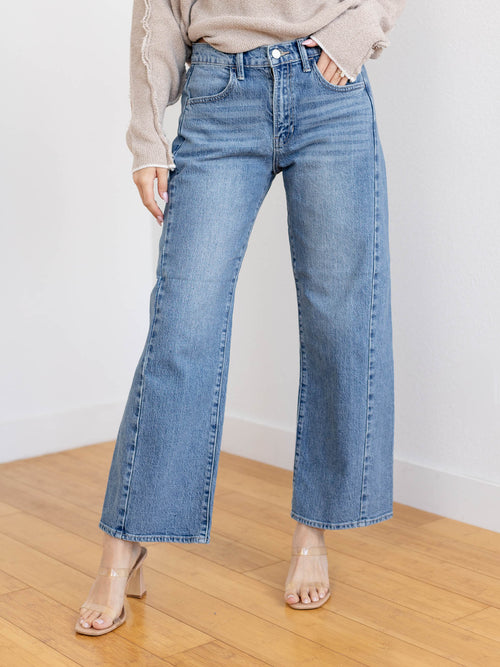 large side inset medium wash denim