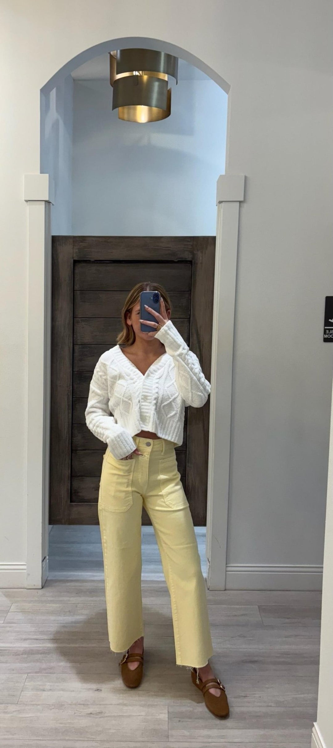 soft white cable knit cardigan