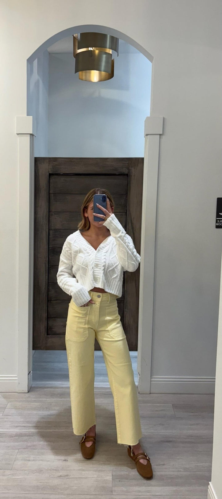 soft white cable knit cardigan