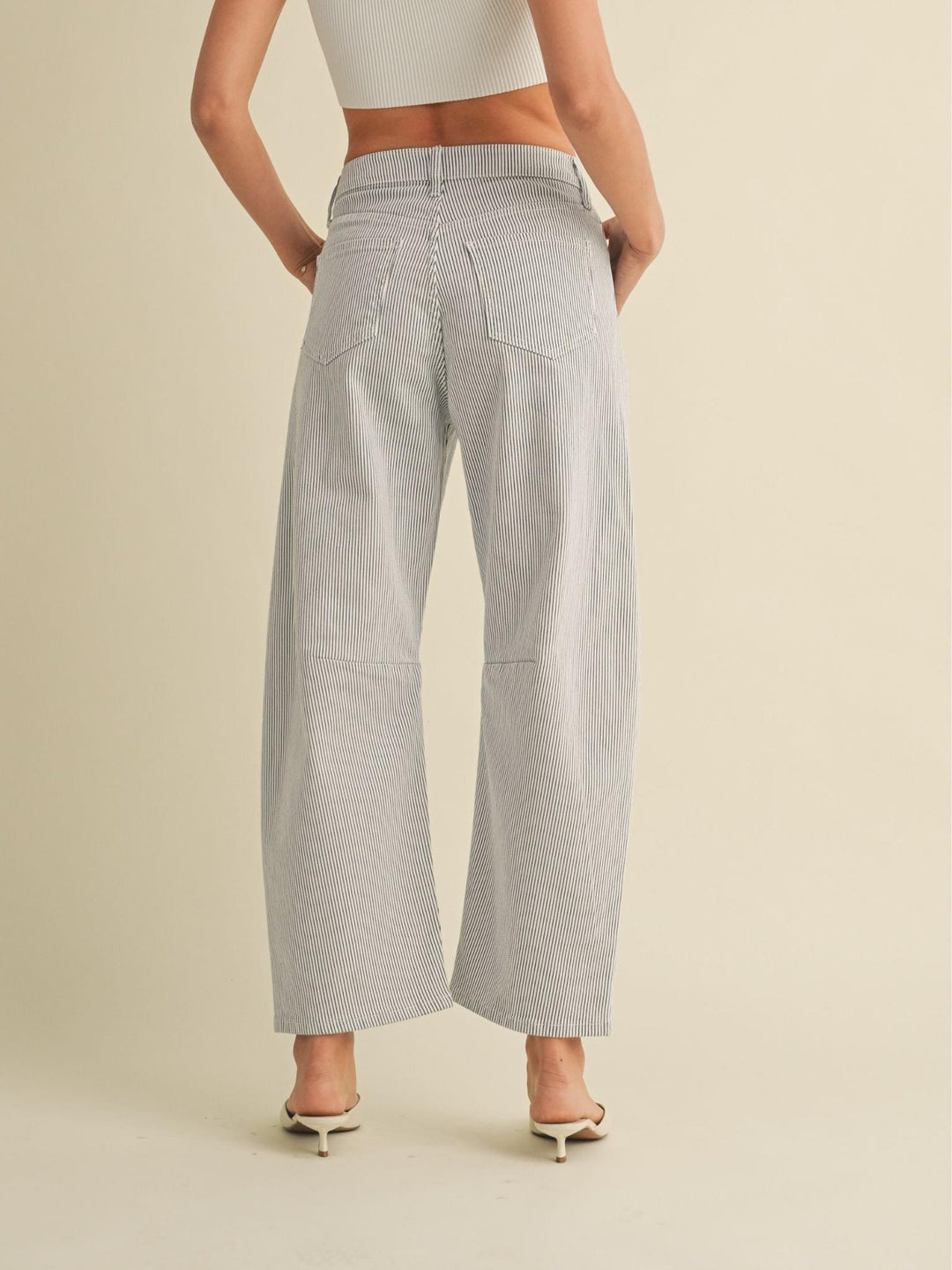 stripe barrel denim