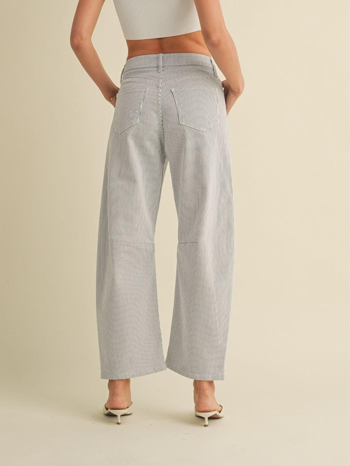 stripe barrel denim