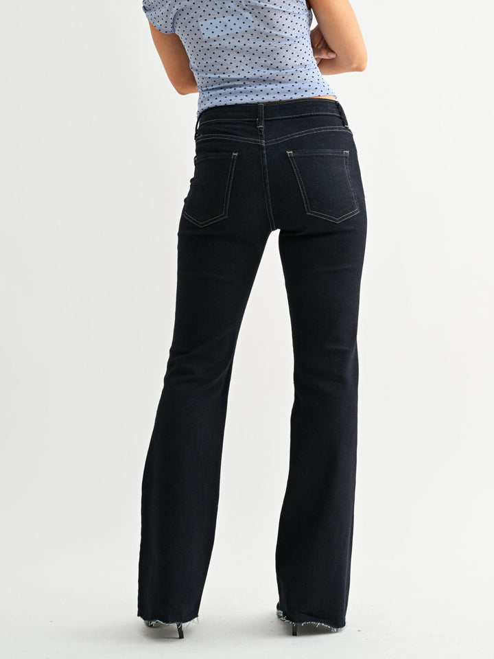 scissor cut flared denim