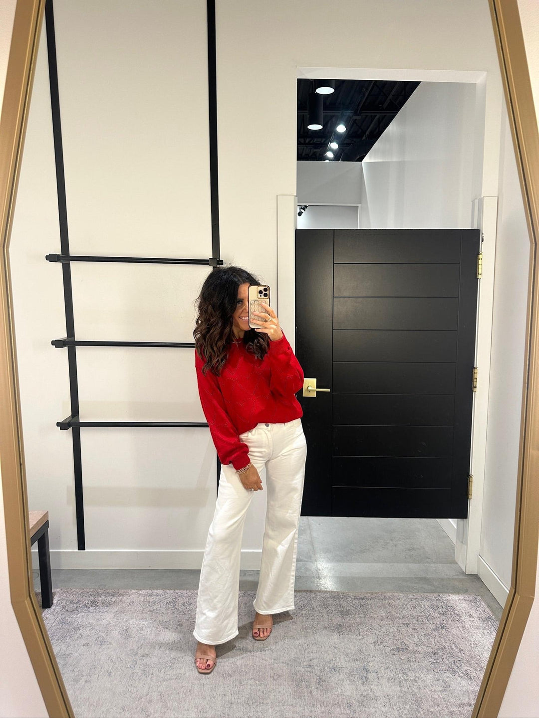 white high rise jeans