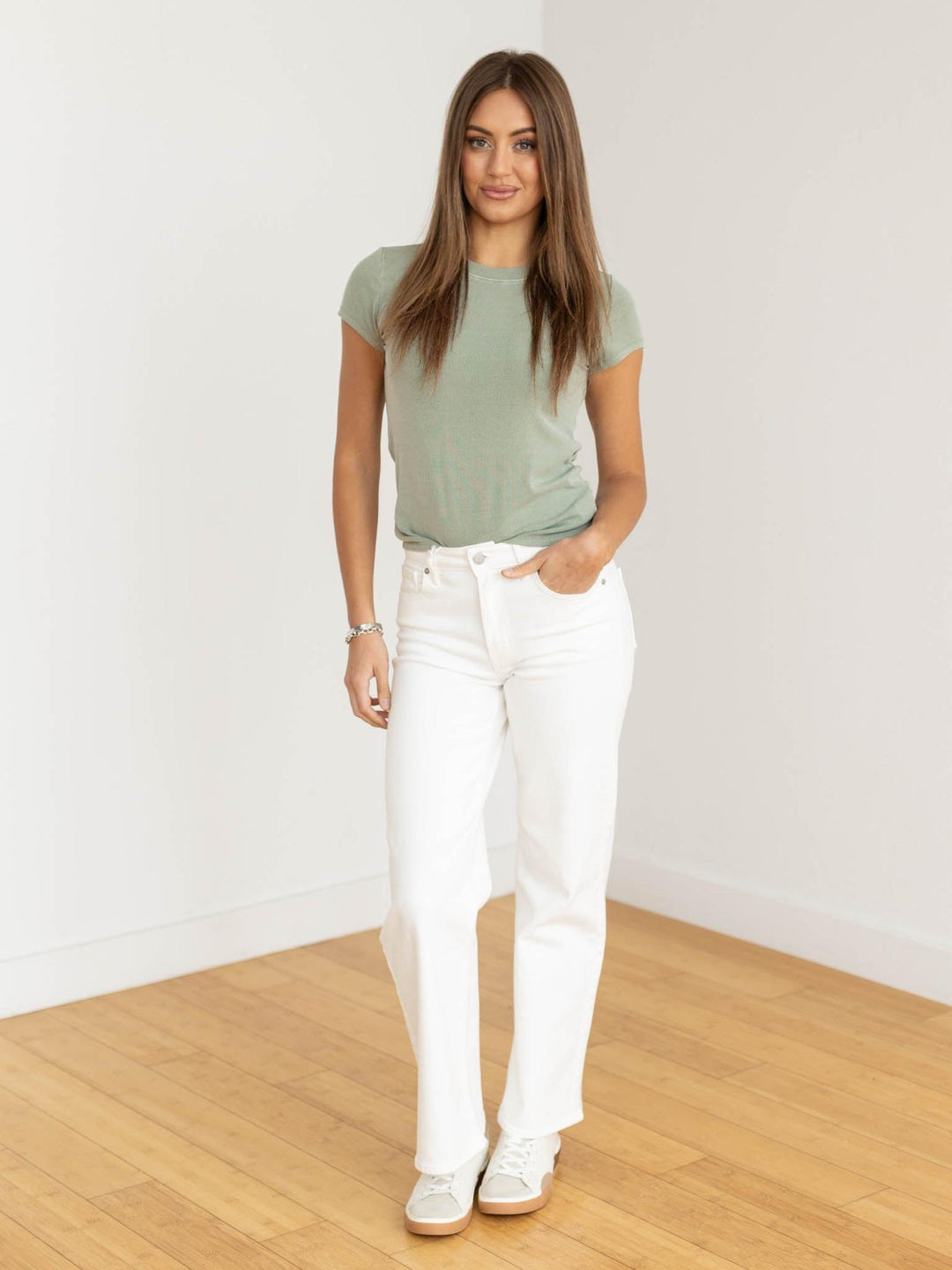 white high rise jeans