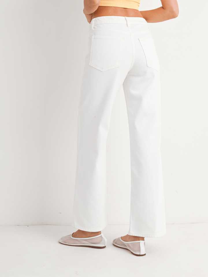 white high rise jeans