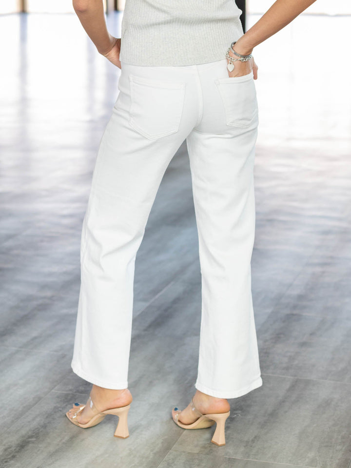 white high rise jeans