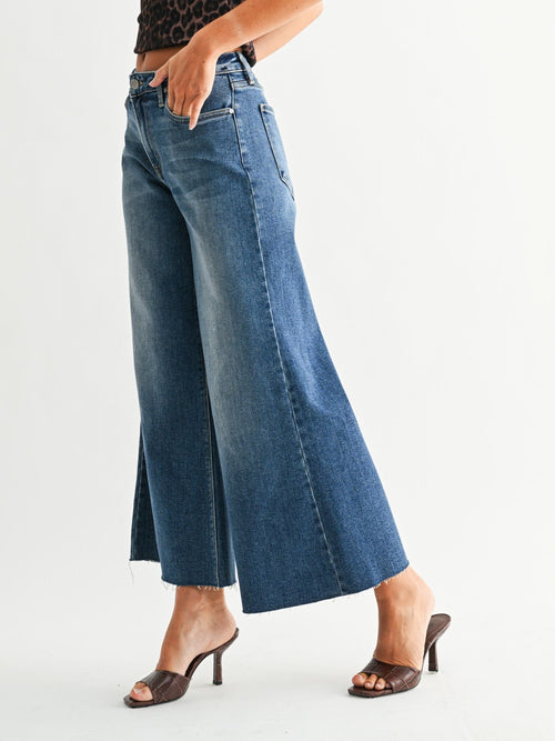 wide cropped denim