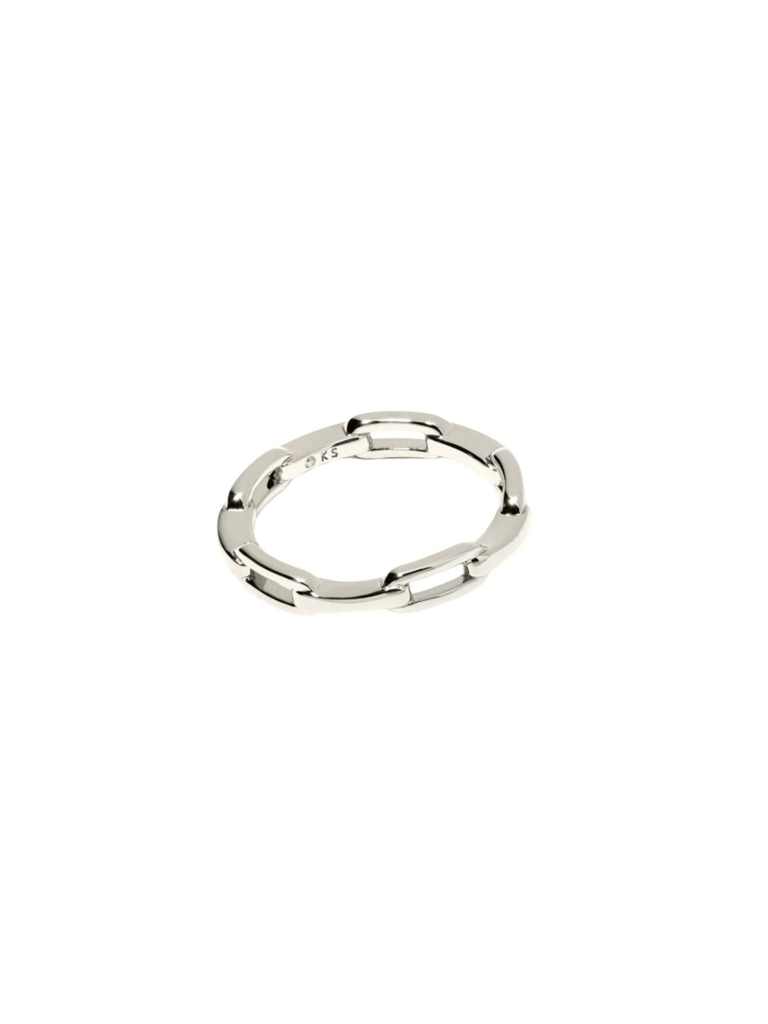 silver chain link ring