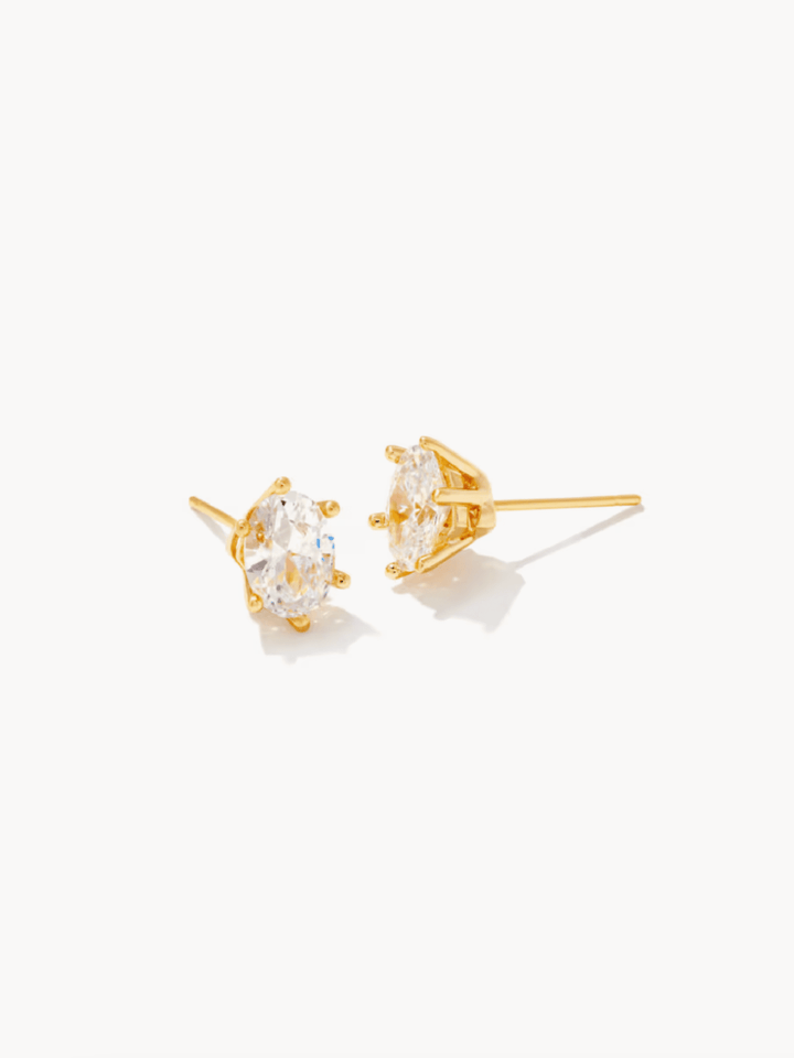 gold CZ stud earring