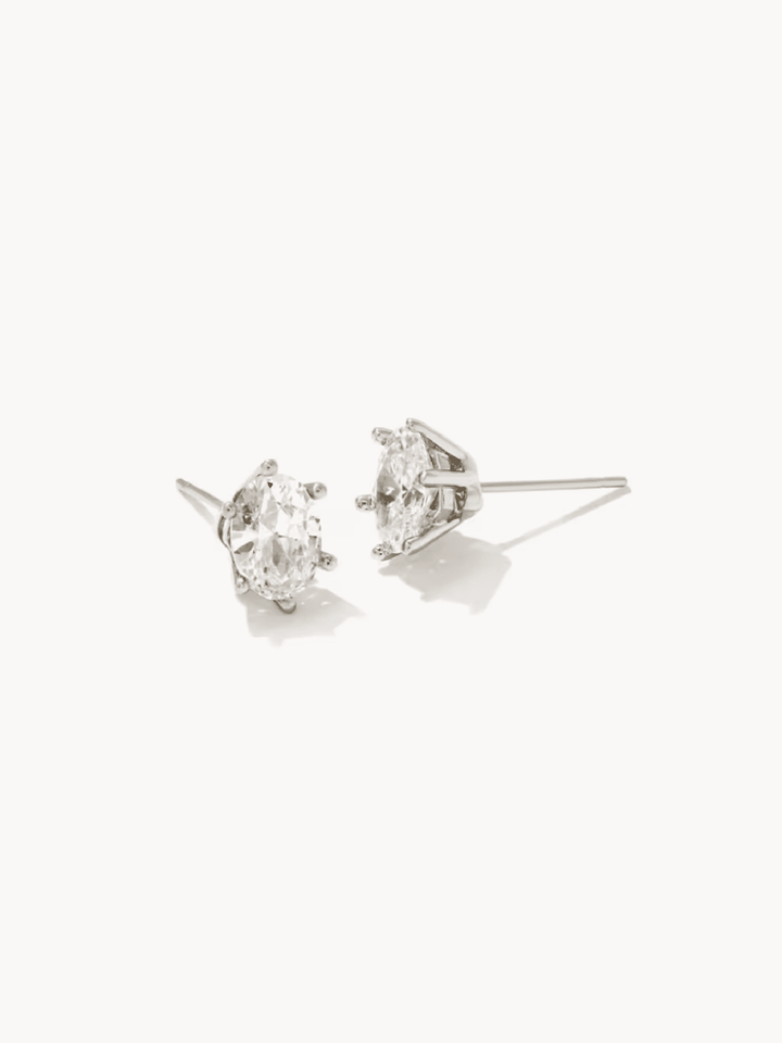 silver CZ stud earrings