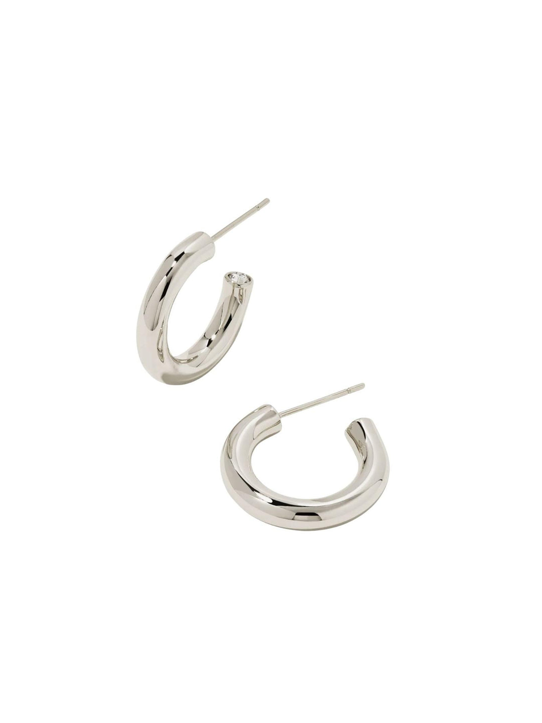 silver huggie earrings