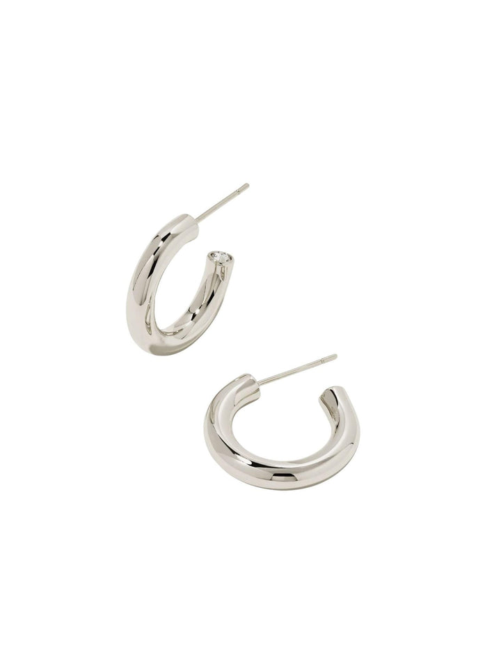 silver huggie earrings