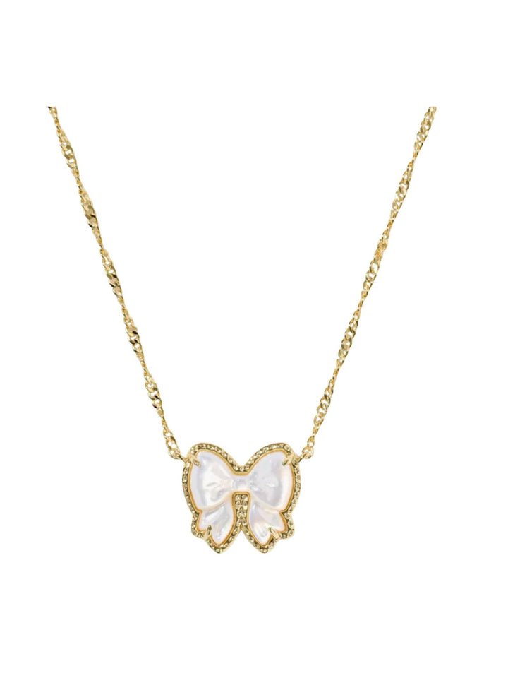 gold bow necklace
