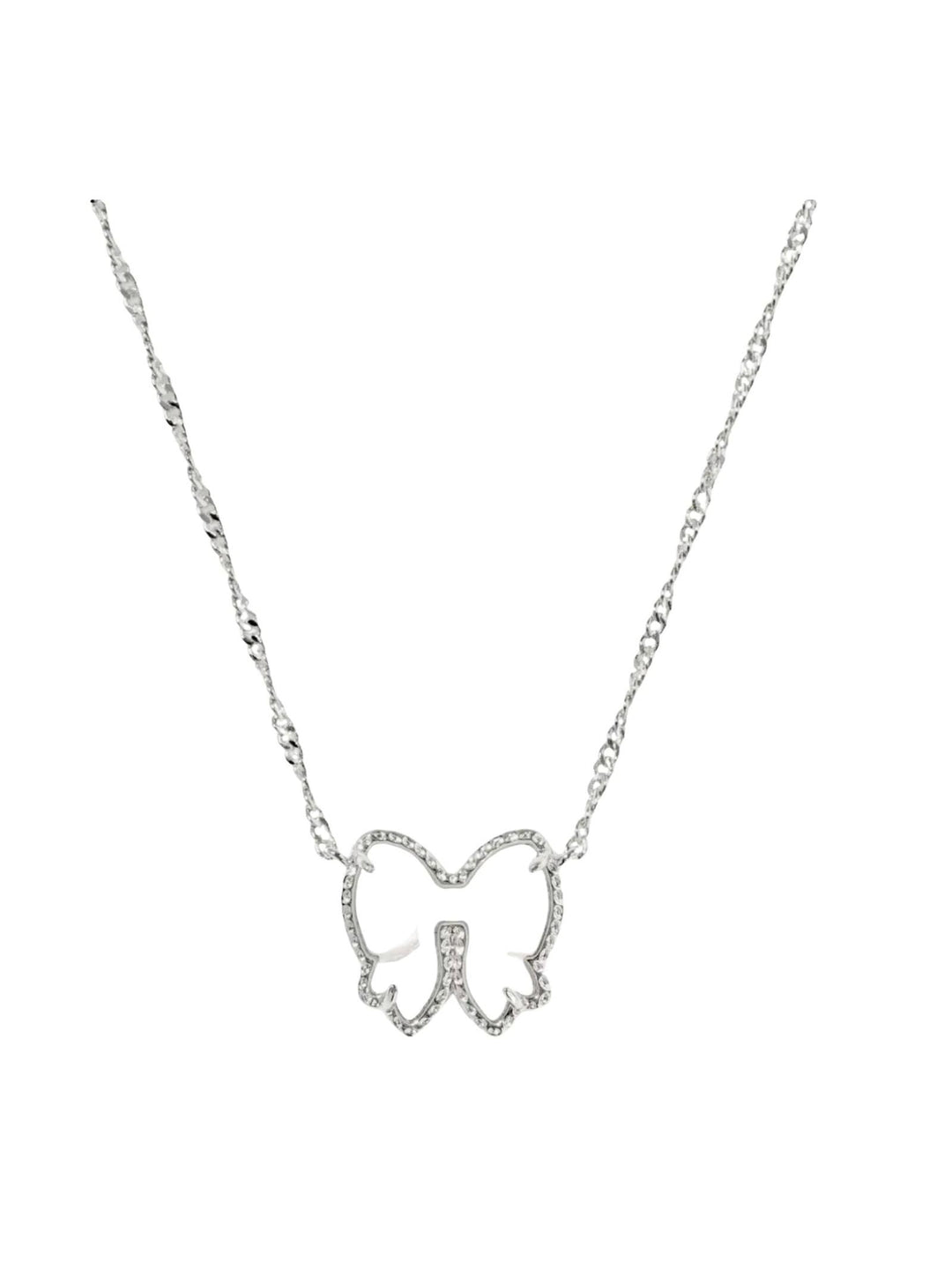 silver bow necklace