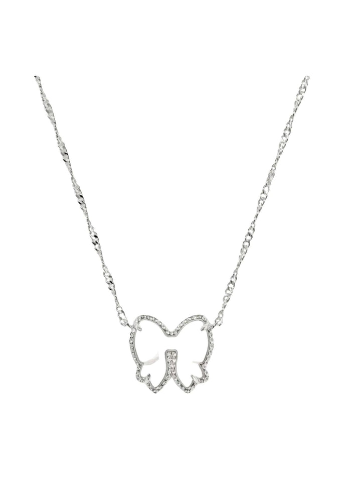 silver bow necklace
